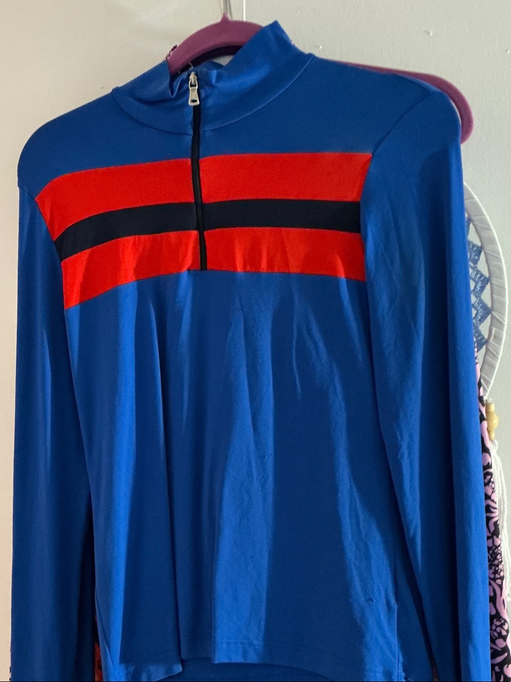 Golfino Blue and Red Zip-Up Performance